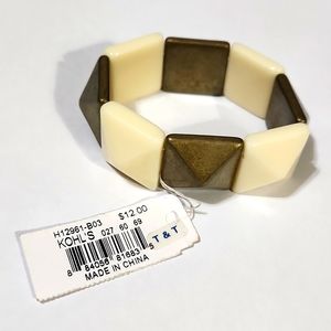 Kohls stretch bracelet ivory gold